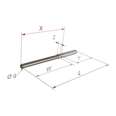 Embout filet mtrique M8 droite long 04